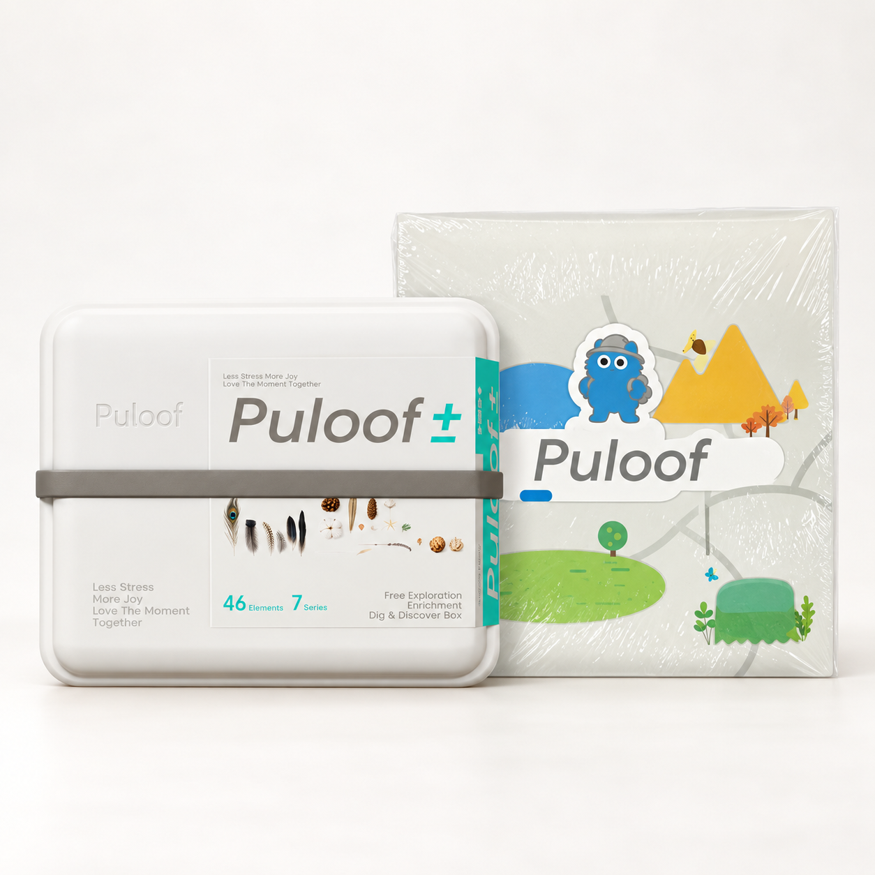 Puloof cat enrichment puzzle box with 46 elements