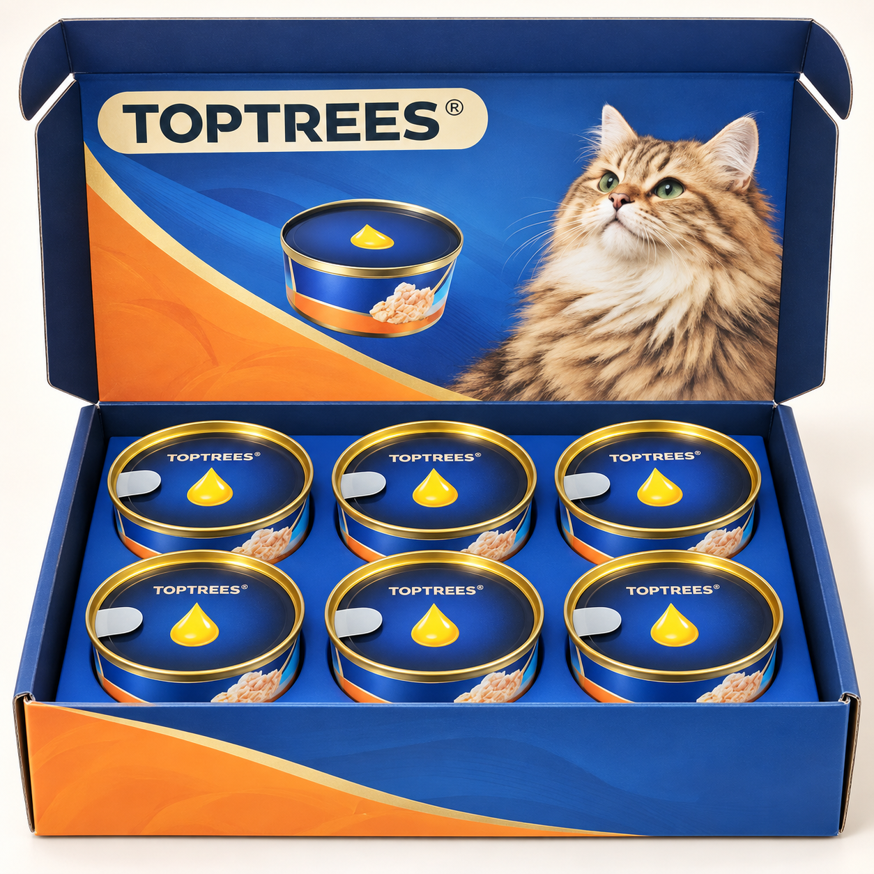 Toptrees fish wet cat food, 6 × 85 g