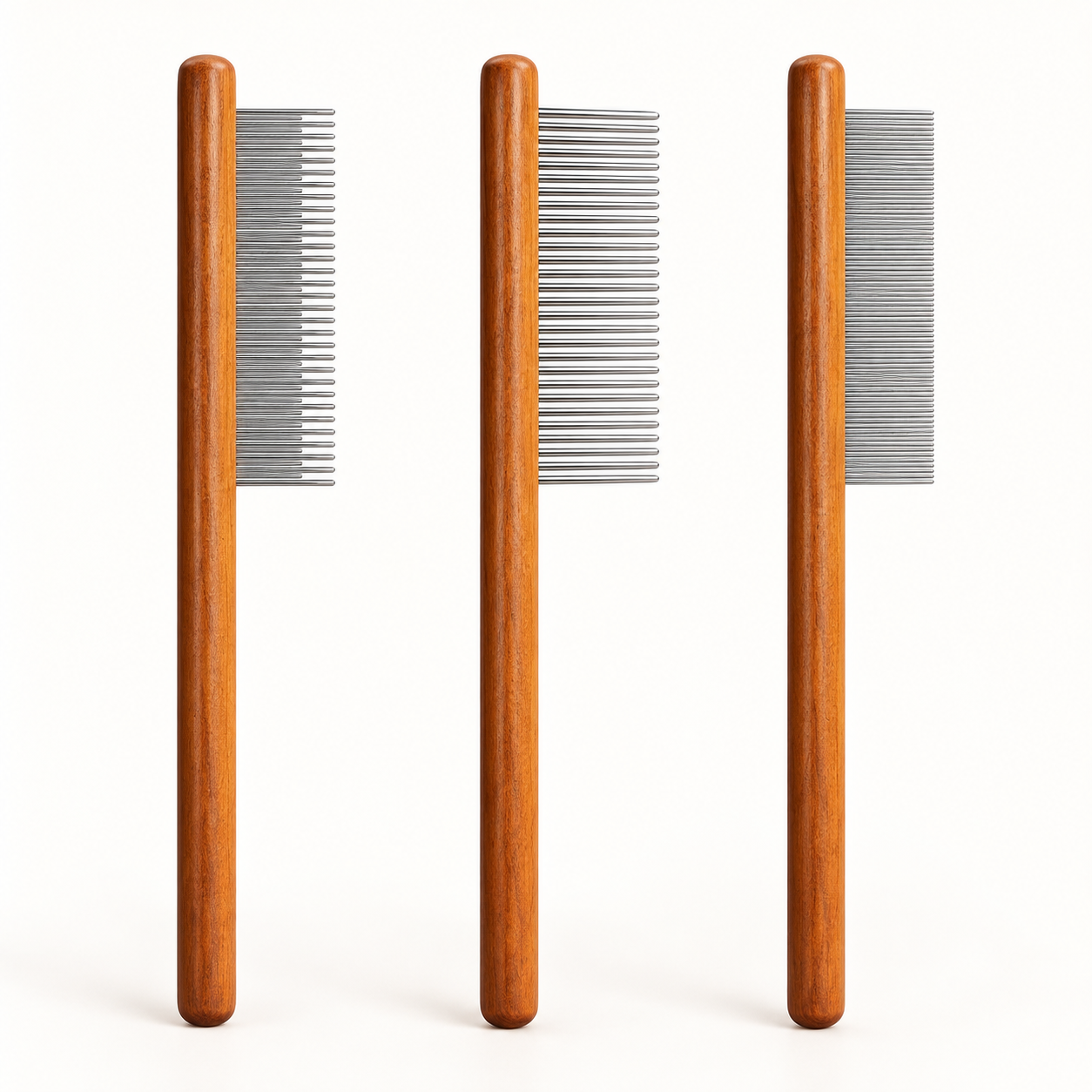 Three-piece metal pet-comb set