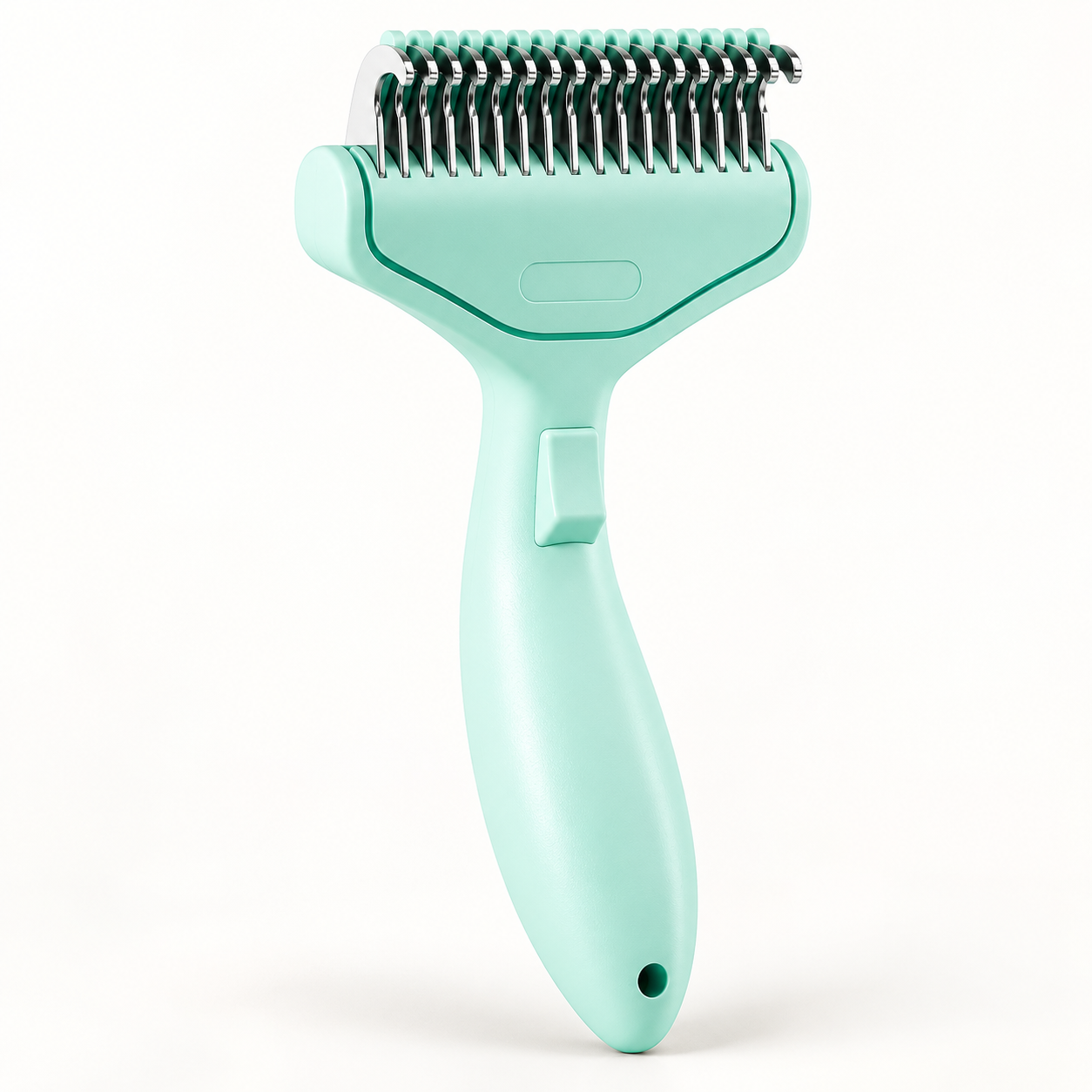 Mint curved-handle grooming comb for cats and dogs